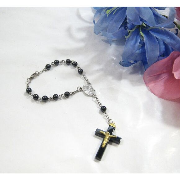 Car Auto Rearview Mirror Catholic Rosary Christian Religious Prayer Beads - Picture 3 of 5